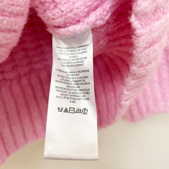 Anthropologie Maeve Turtleneck Pullover Chunky Knit Sweater Bubblegum Pink sz M - Picture 8 of 12